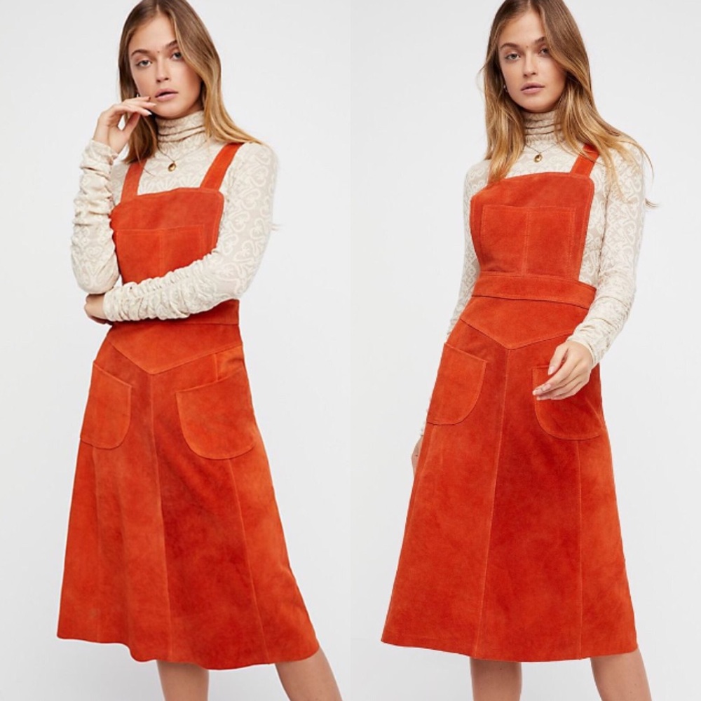 Free People Suede Apron Dress